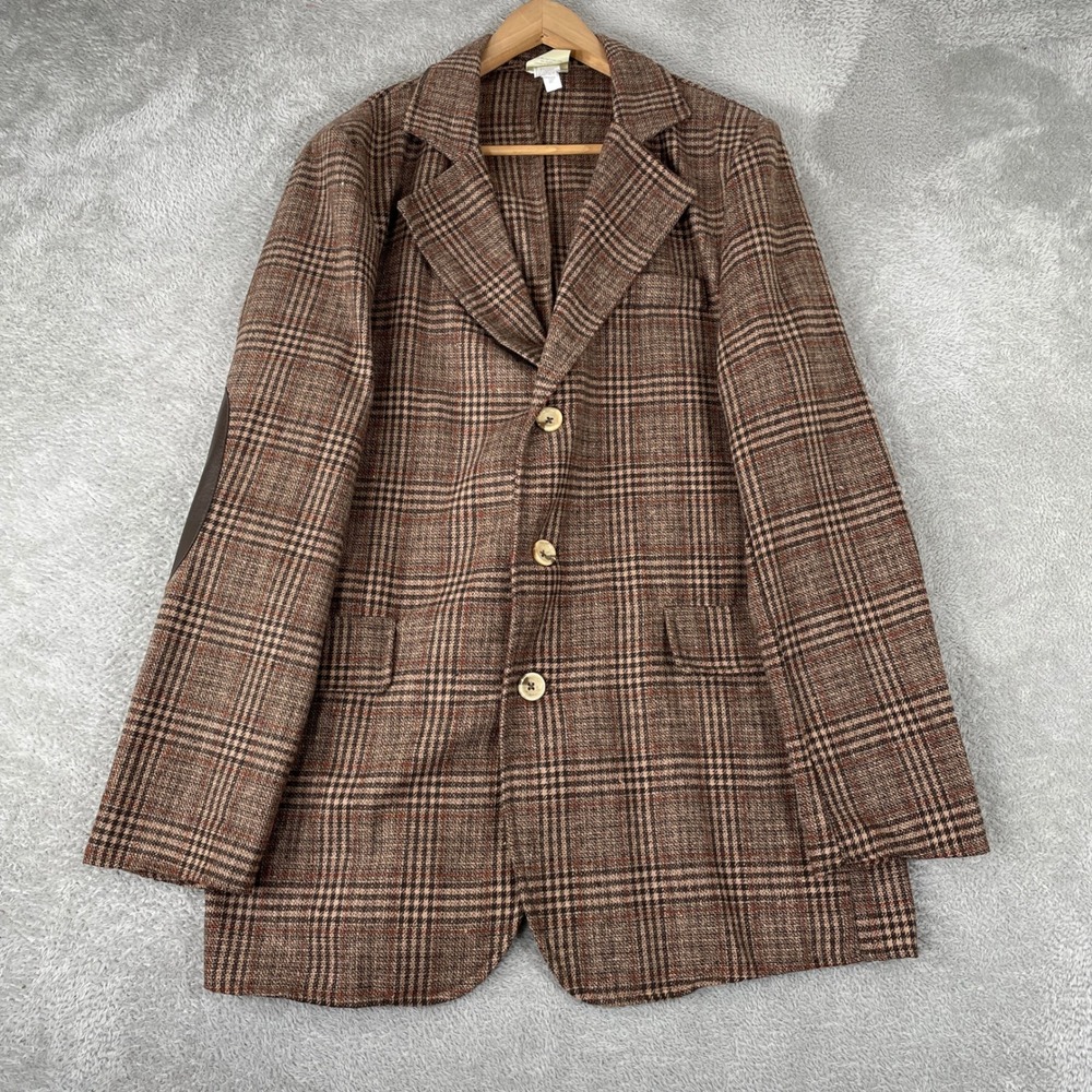 Doctor Who Blazer Mens Large/XLarge Brown Plaid 11th Doctor Cosplay Elbow Patch